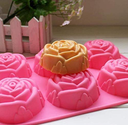 6-Cavity Silicone Flower Shape Cake Molds