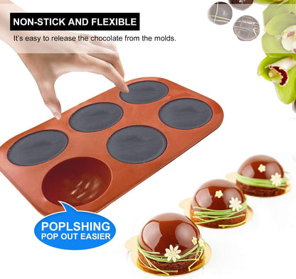 6 Cavity Half Round Cake Mould