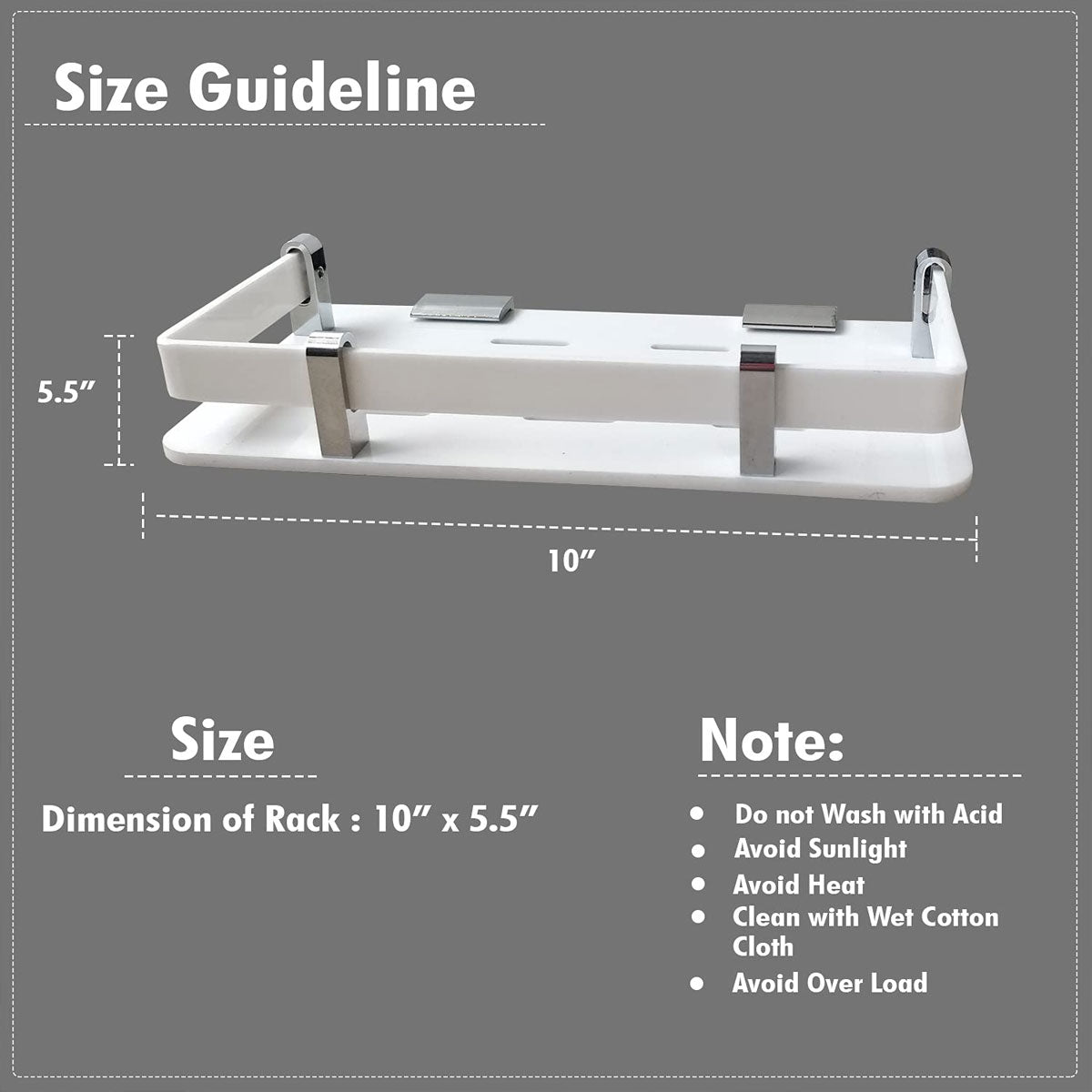 Acrylic Bathroom Shelf 10 Inches