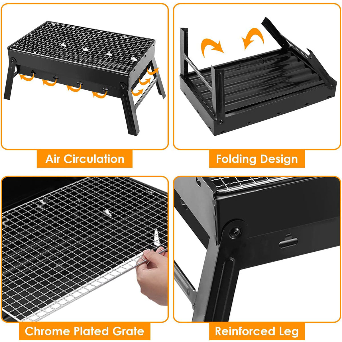BBQ Small Foldable Barbecue Charcoal Grill