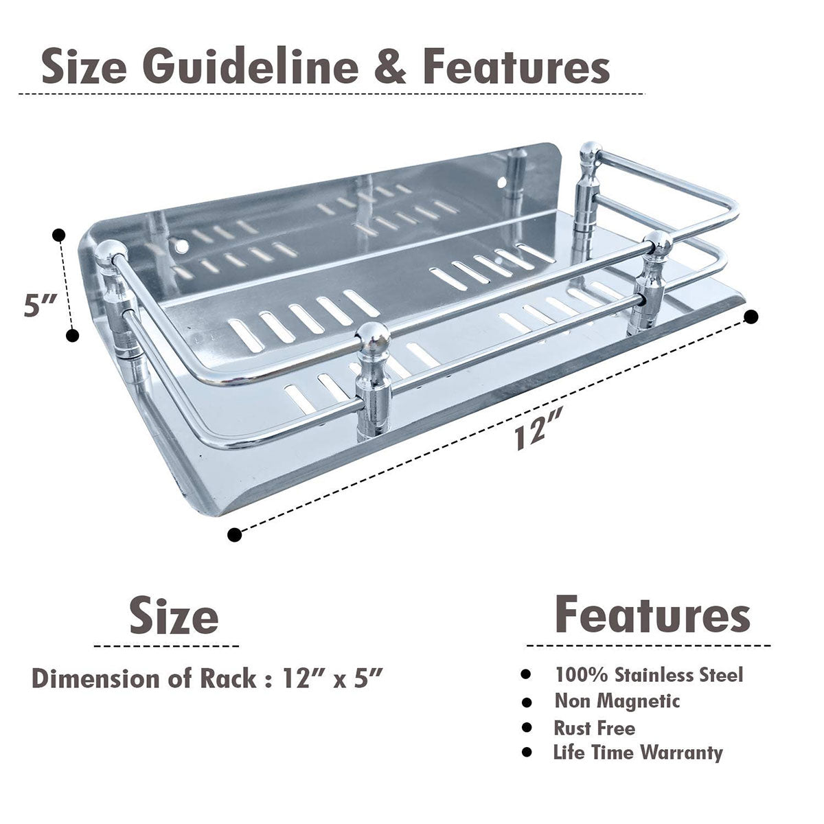 Bathroom Shelf 12 inches