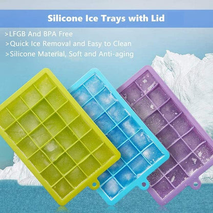 Silicone Ice Cube Trays 24 Cavity Per Ice Tray