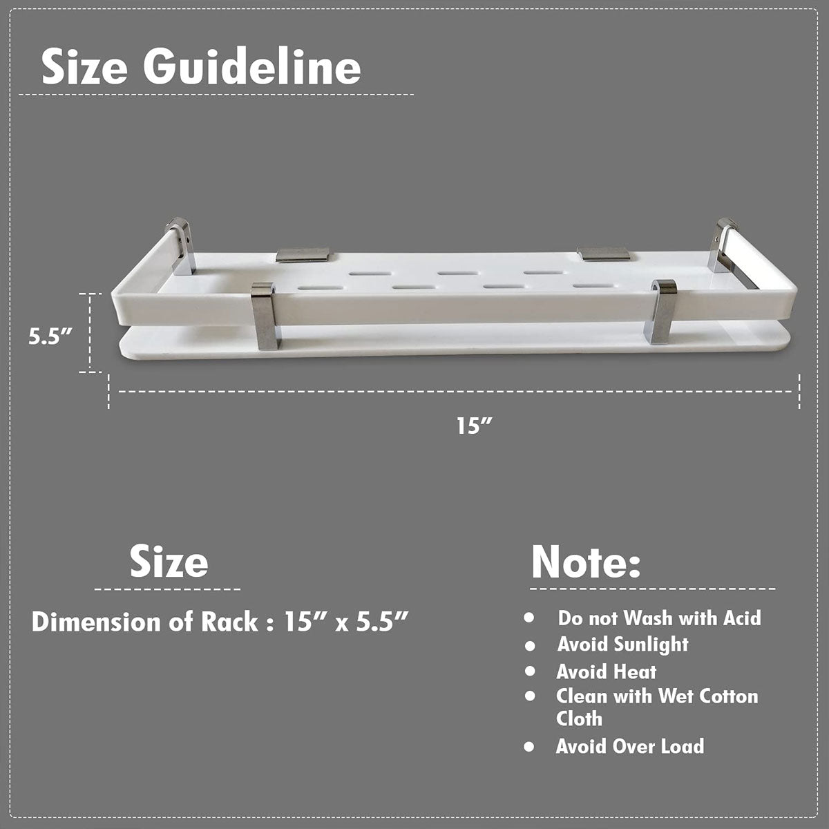 Acrylic Bathroom Shelf 15 Inches
