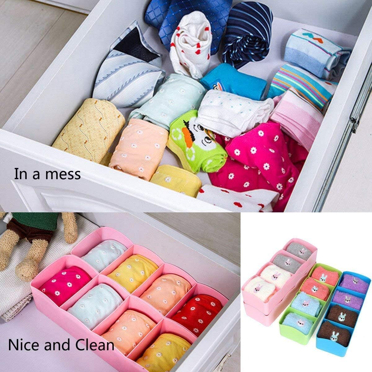 Plastic Storage Drawer Organizer Pack of 2
