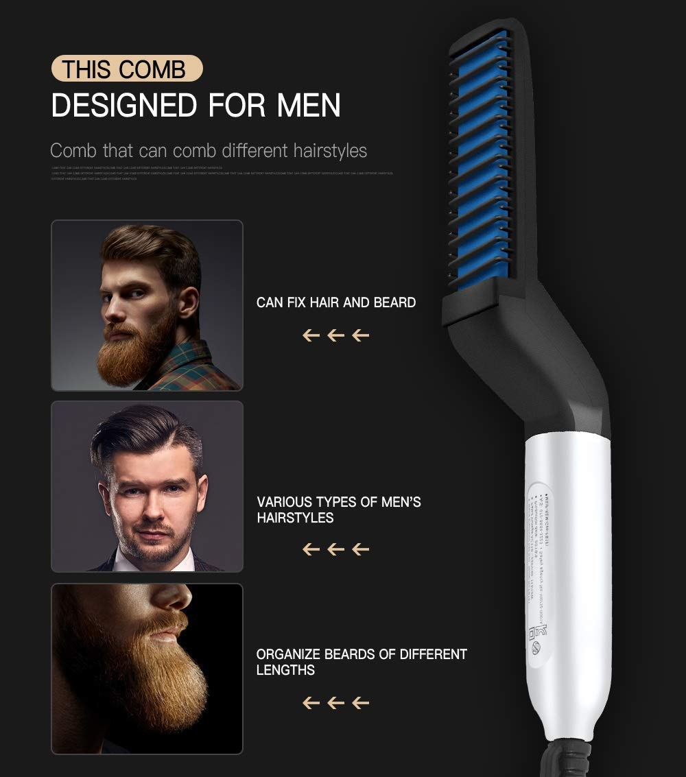 2 in 1 Beard And Hair Straightener Comb