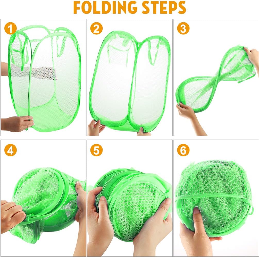 Foldable Mesh Pop Up Laundry Hamper 2 Pack