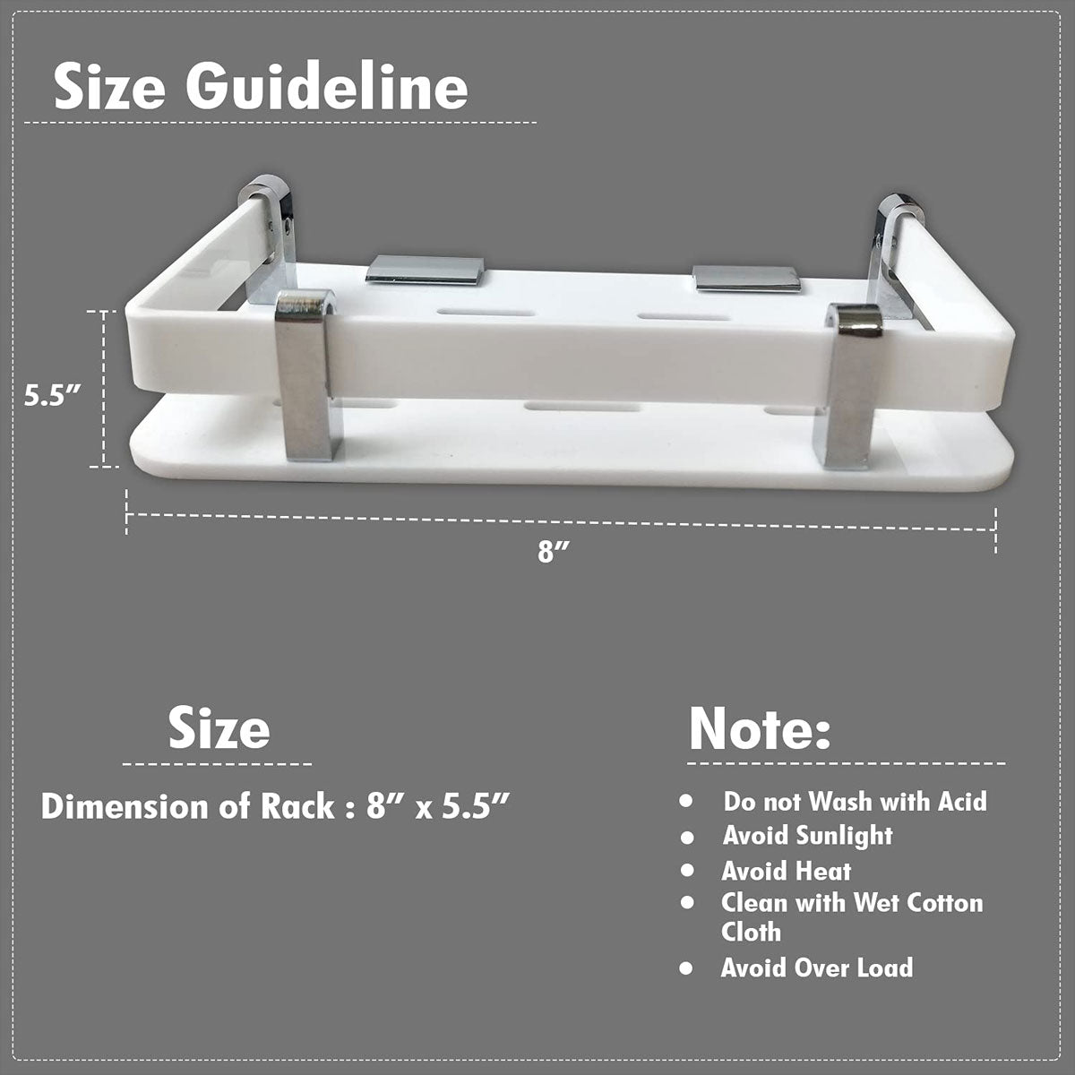 Acrylic Bathroom Shelf 8 Inches