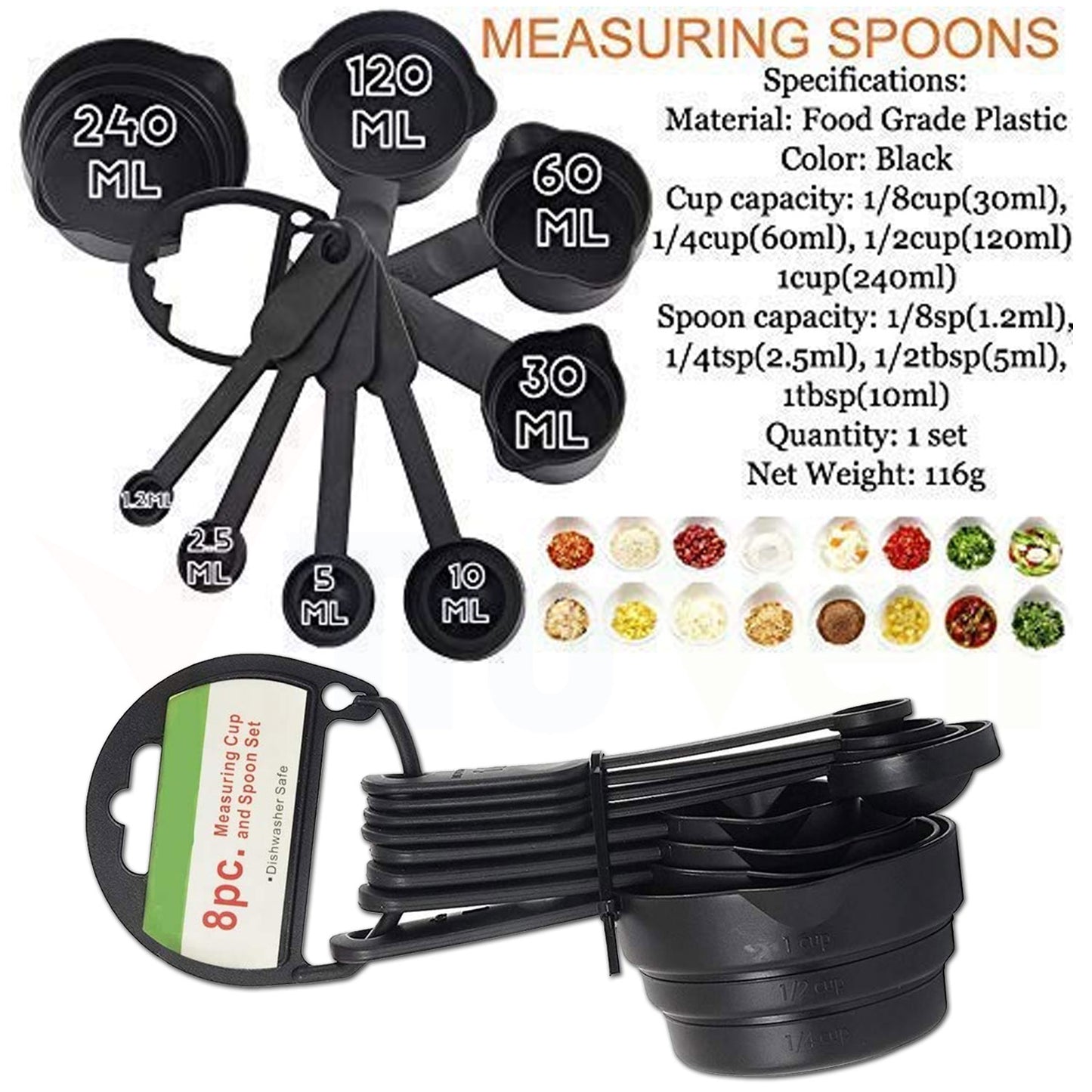 Baking Spatula Brush Set & Measuring Spoons Set