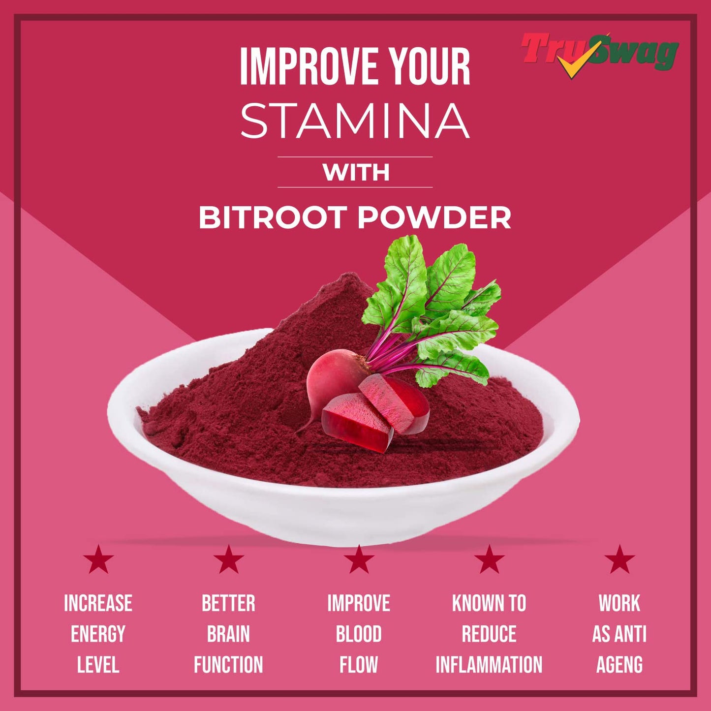 TruSwag Natural Organic Beetroot Powder