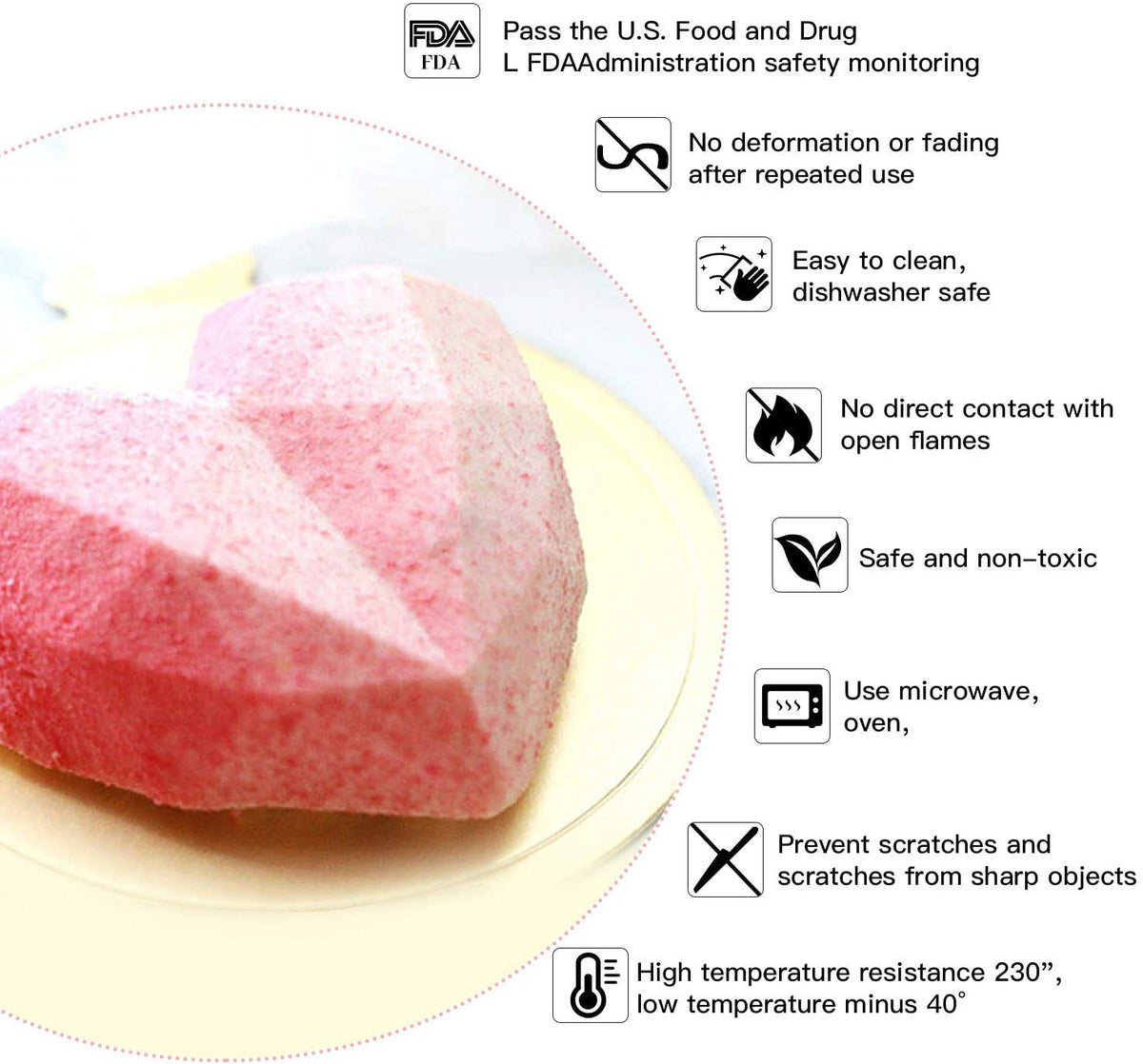 Diamond Heart Shaped Silicone Mold