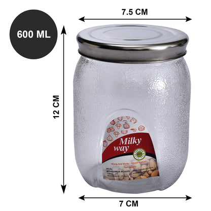 Milky Way Pet Transparent Jar 600 Ml