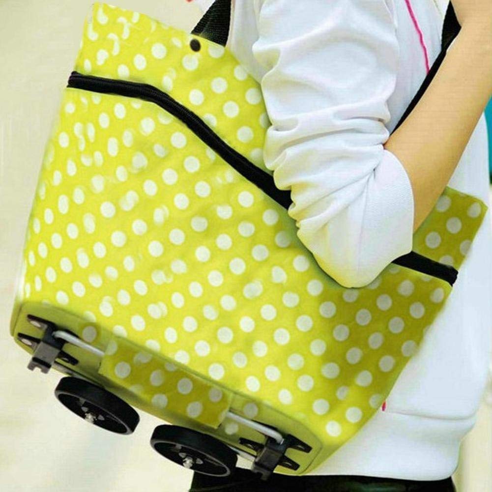 Folding Shopping Bag Collapsible Trolley Bags with Wheels