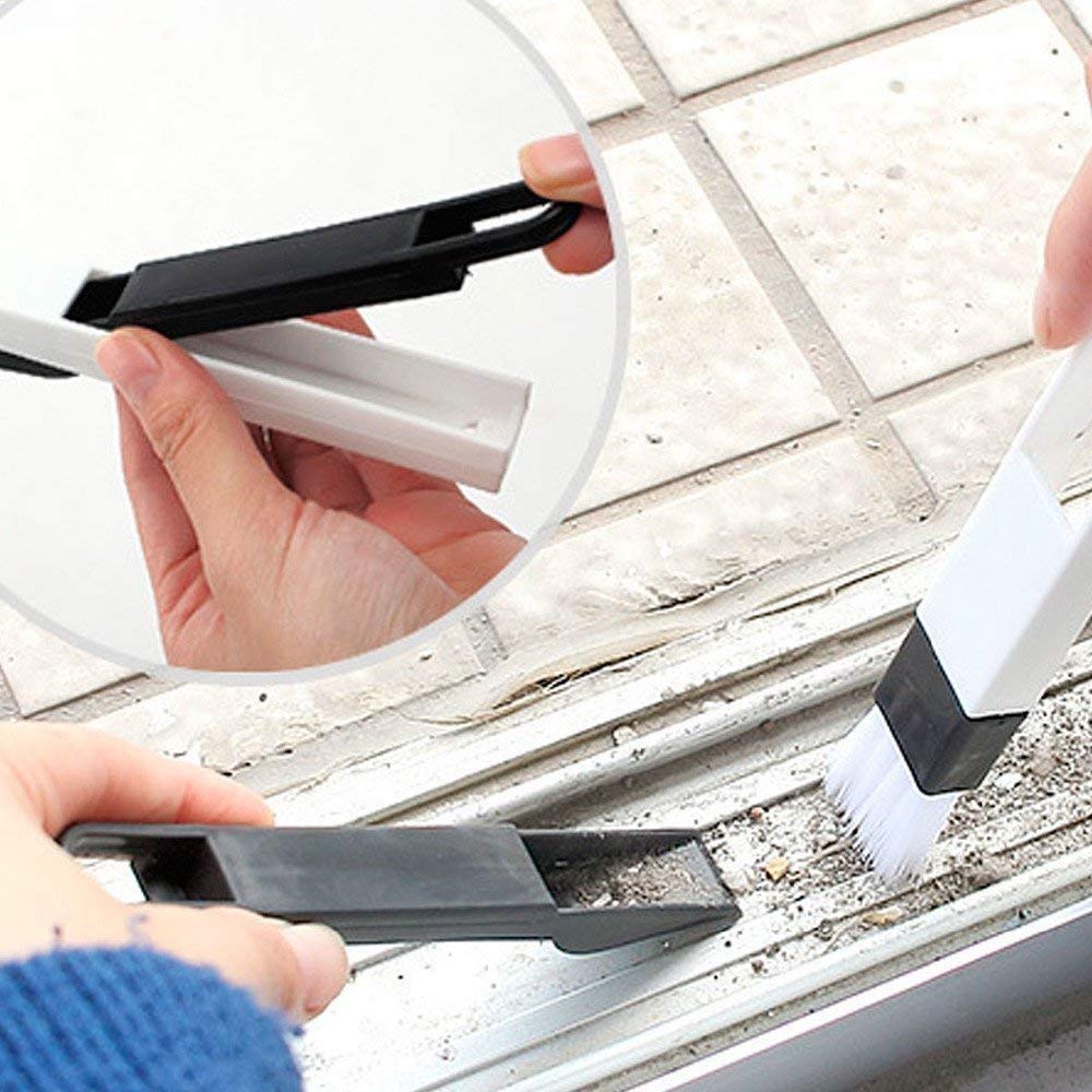 Window Slot Brush with Dustpan Pack of 2