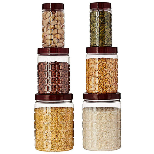 Plastic Jar Container Set of 6 - TruVeli