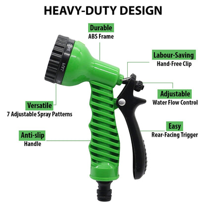 Garden Hose Nozzle Water Spray Gun 7 Pattern