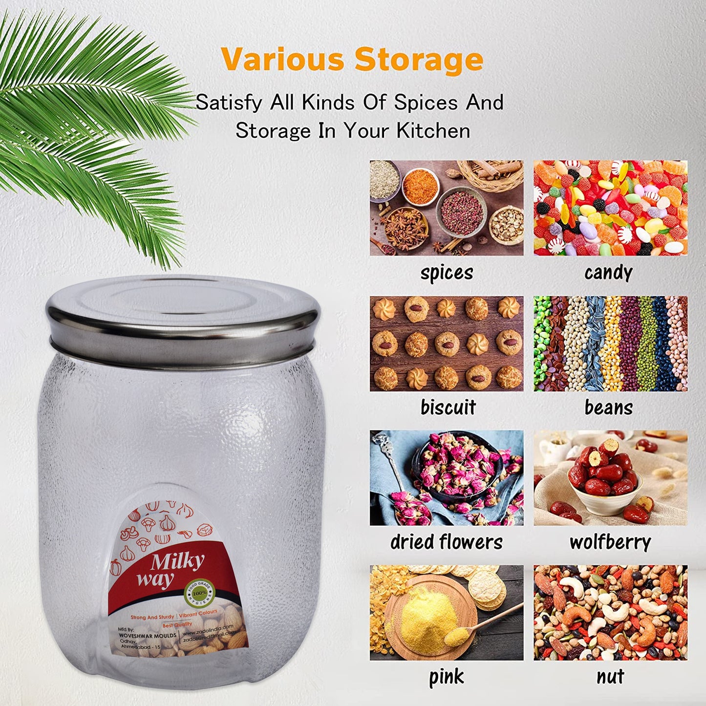 Milky Way Pet Transparent Jar 2000 Ml
