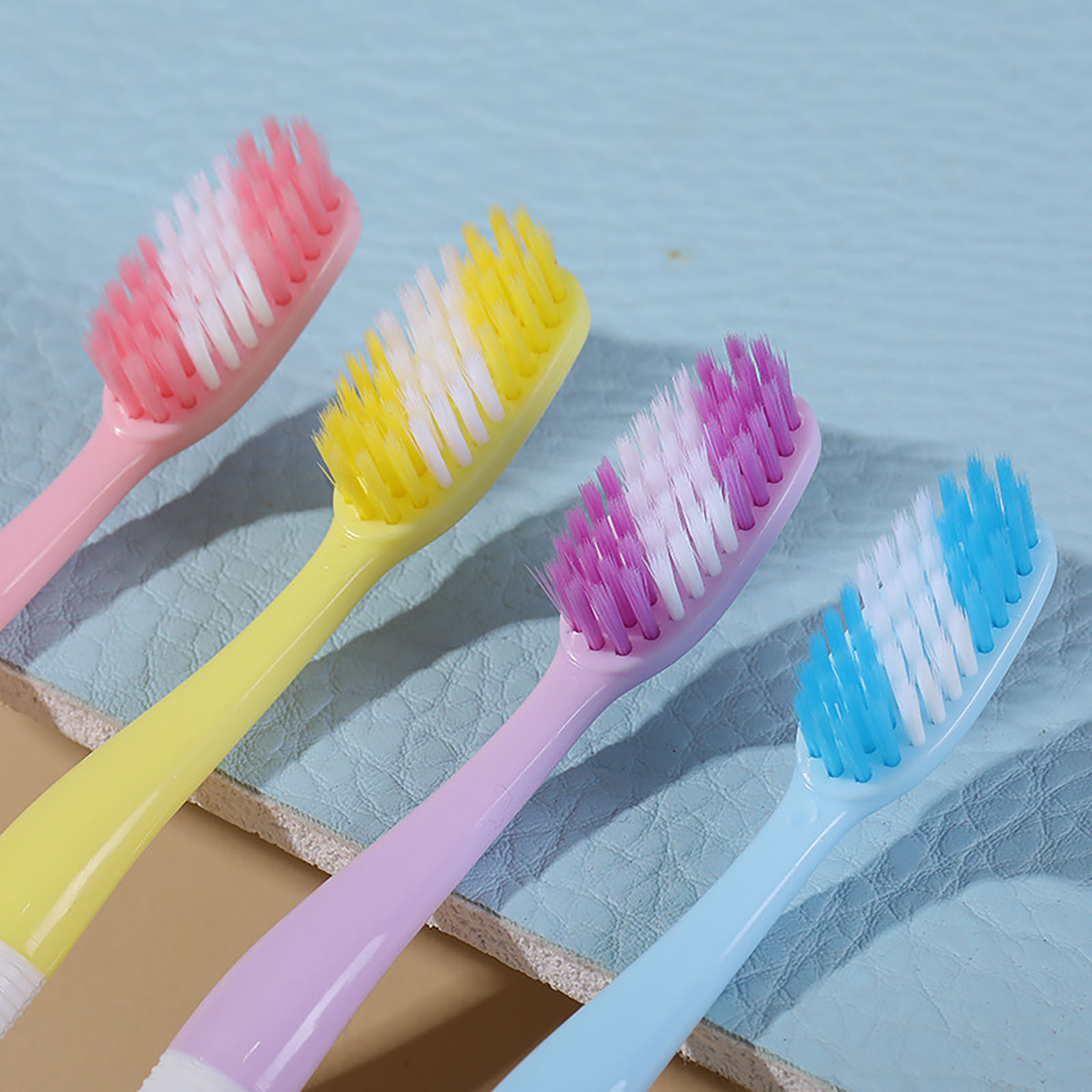 2 in 1 Soft Toothbrush with Tongue Scraper Cleaner (8 Pack)
