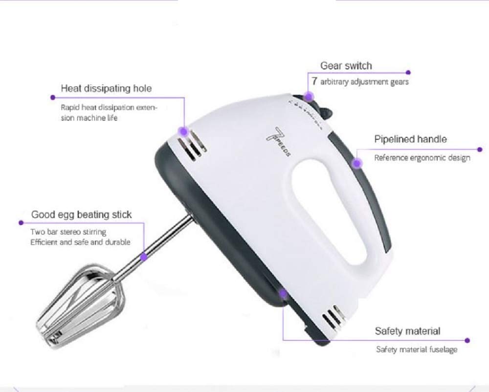 Hand Mixer Electri, 7-Speed Control