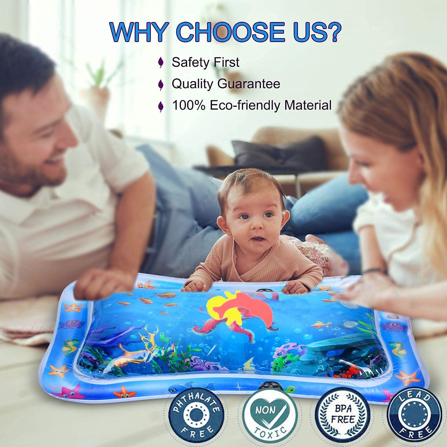 kids Inflatable Tummy Time Premium Water mat