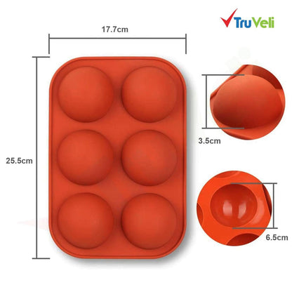 6 Cavity Half Round Cake Mould