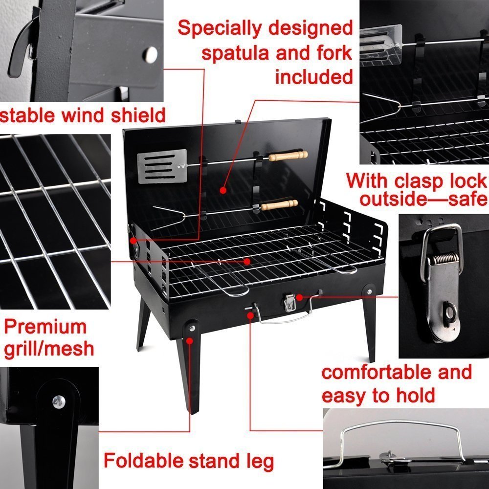 Portable Barbecue Grill Charcoal (Briefcase Style )