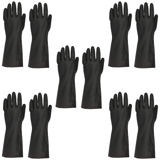 Reusable Rubber Black Hand Gloves