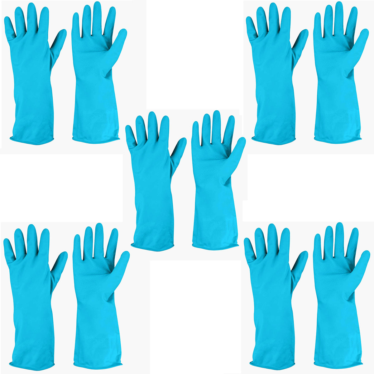 Reusable Rubber Blue Hand Gloves