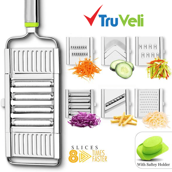 6 in 1 Stainless Steel Multipurpose Grater And Slicer - TruVeli