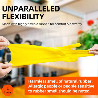Reusable Rubber Yellow Hand Gloves