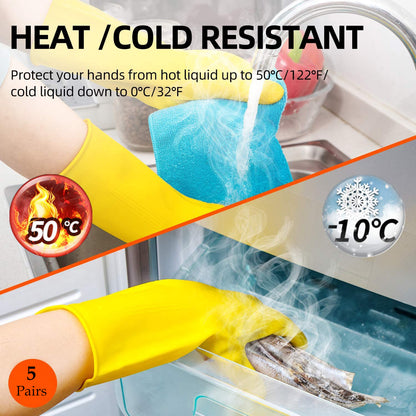 Reusable Rubber Yellow Hand Gloves