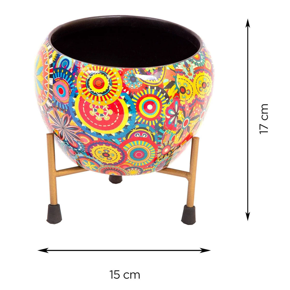 Printed Flower Pots with Iron Stand